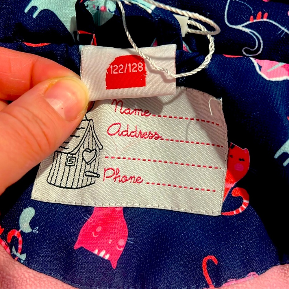 Girls, fleece lined rain jacket